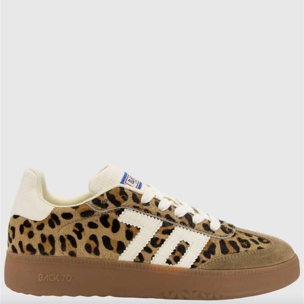 NEW BACK 70 women's leopard boston sneaker in brown multi